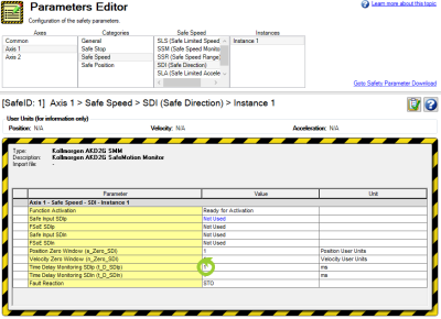 Parameters Editor with Time Delay Monitoring (t_D_SDOp) circled